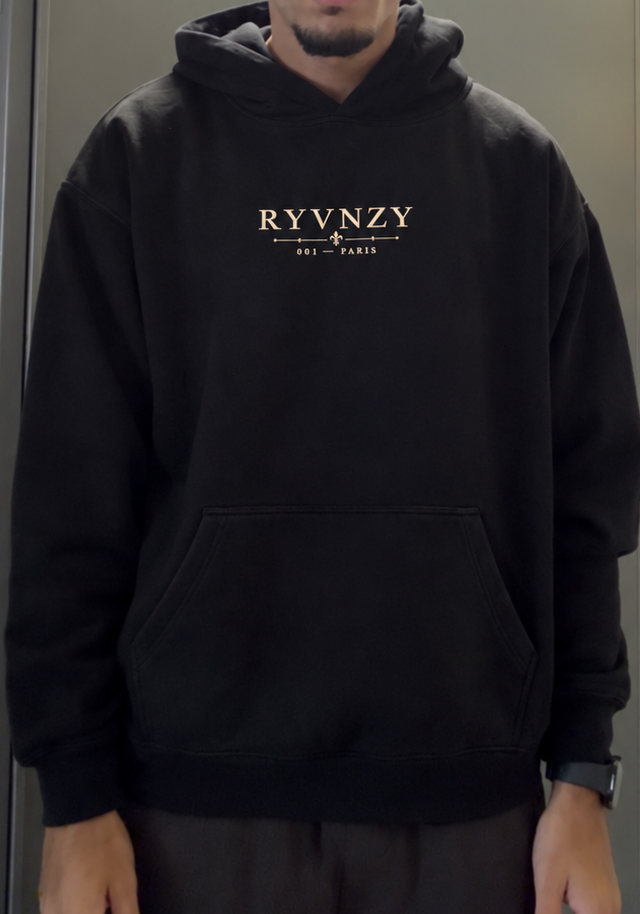 Hoodie Oversize Paris Noir intégral