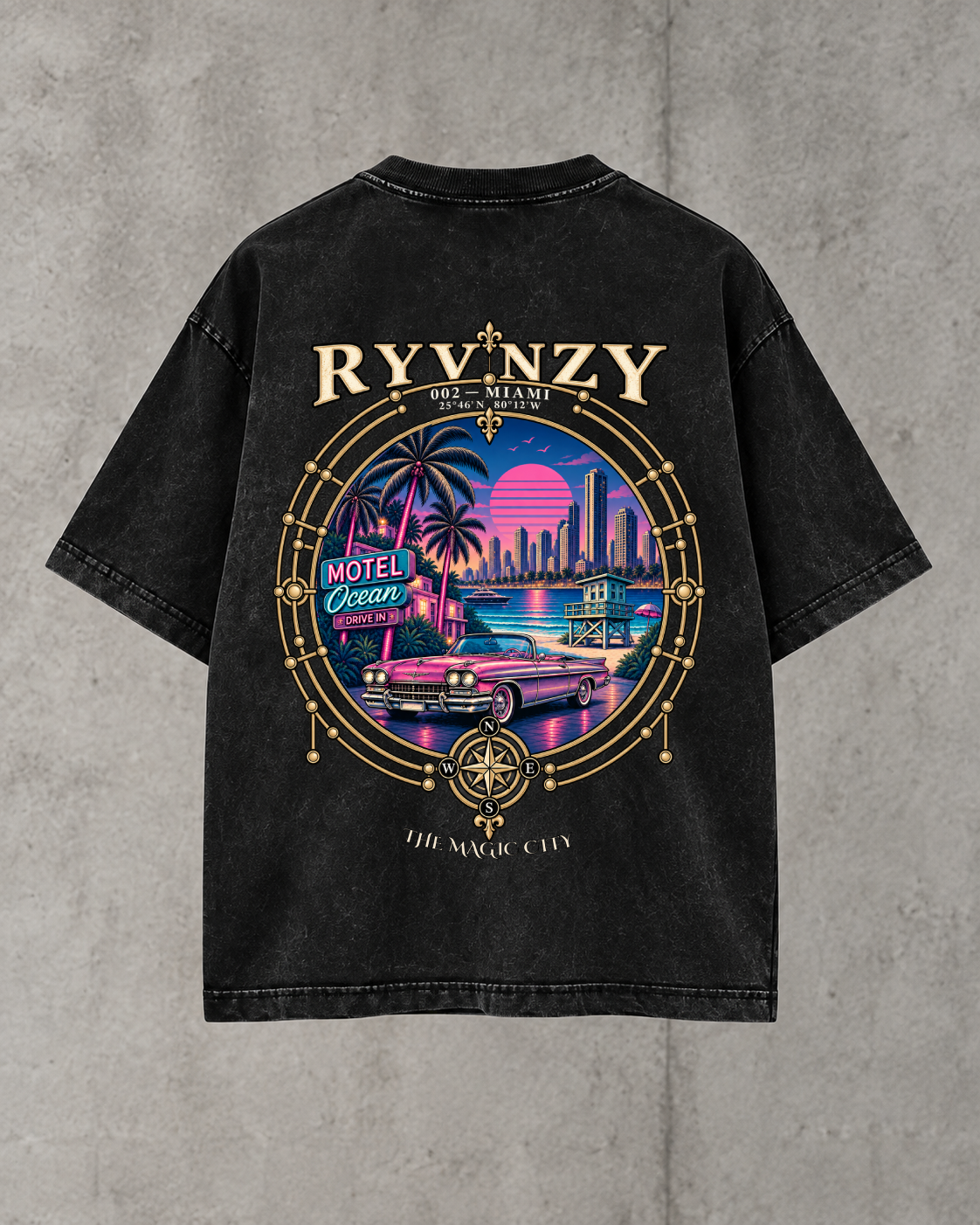 T-shirt Miami — Noir
