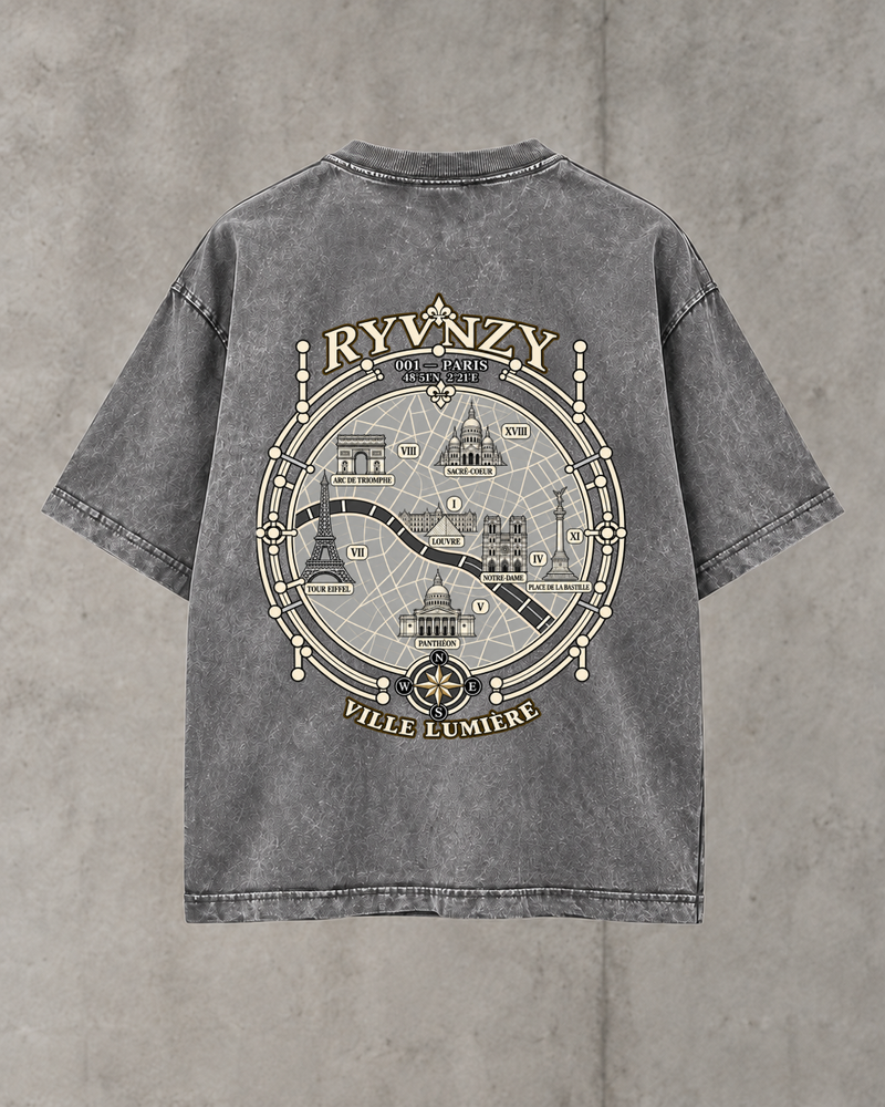 T-shirt Paris Cartographie — Gris