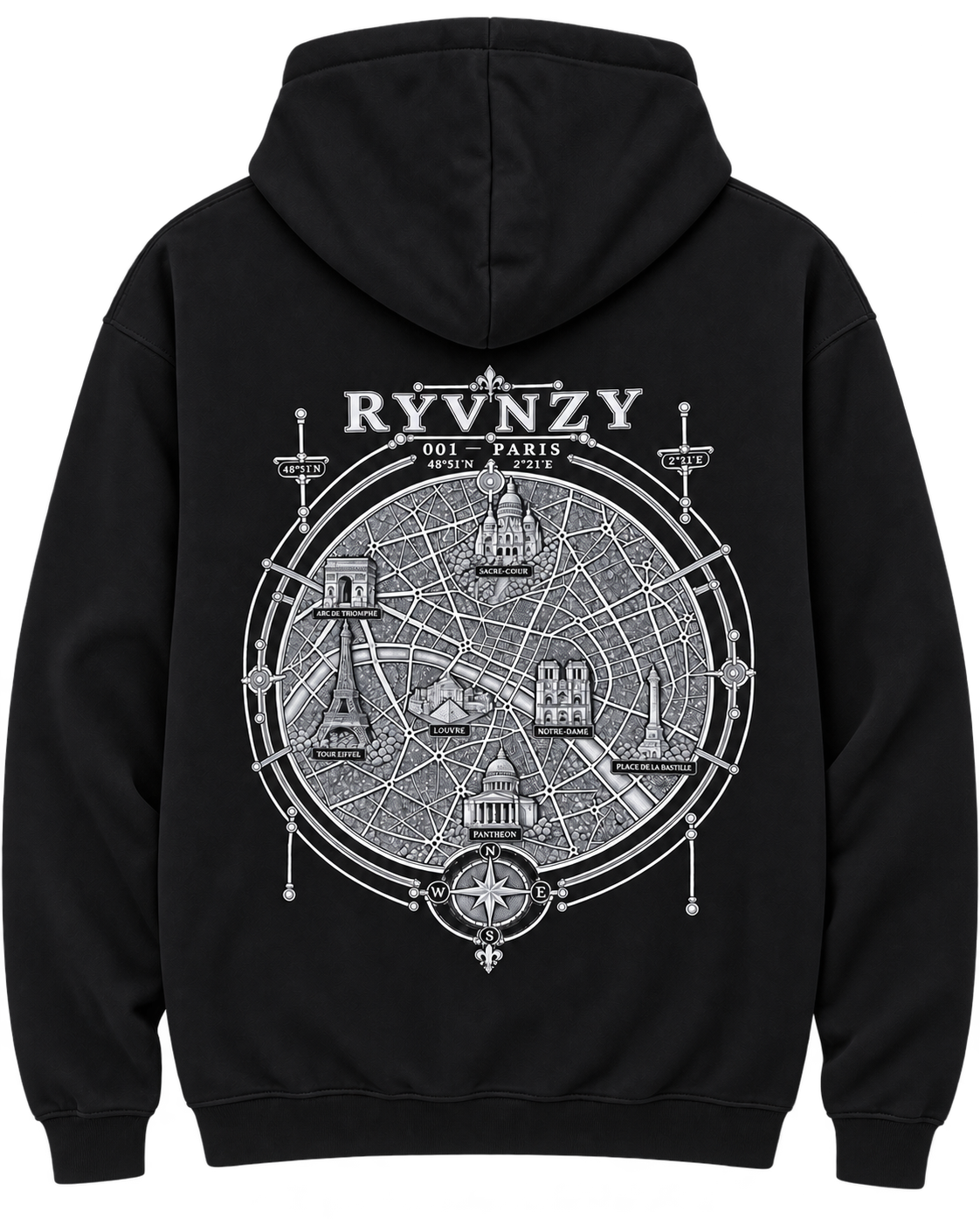 Hoodie Oversize Paris - Noir