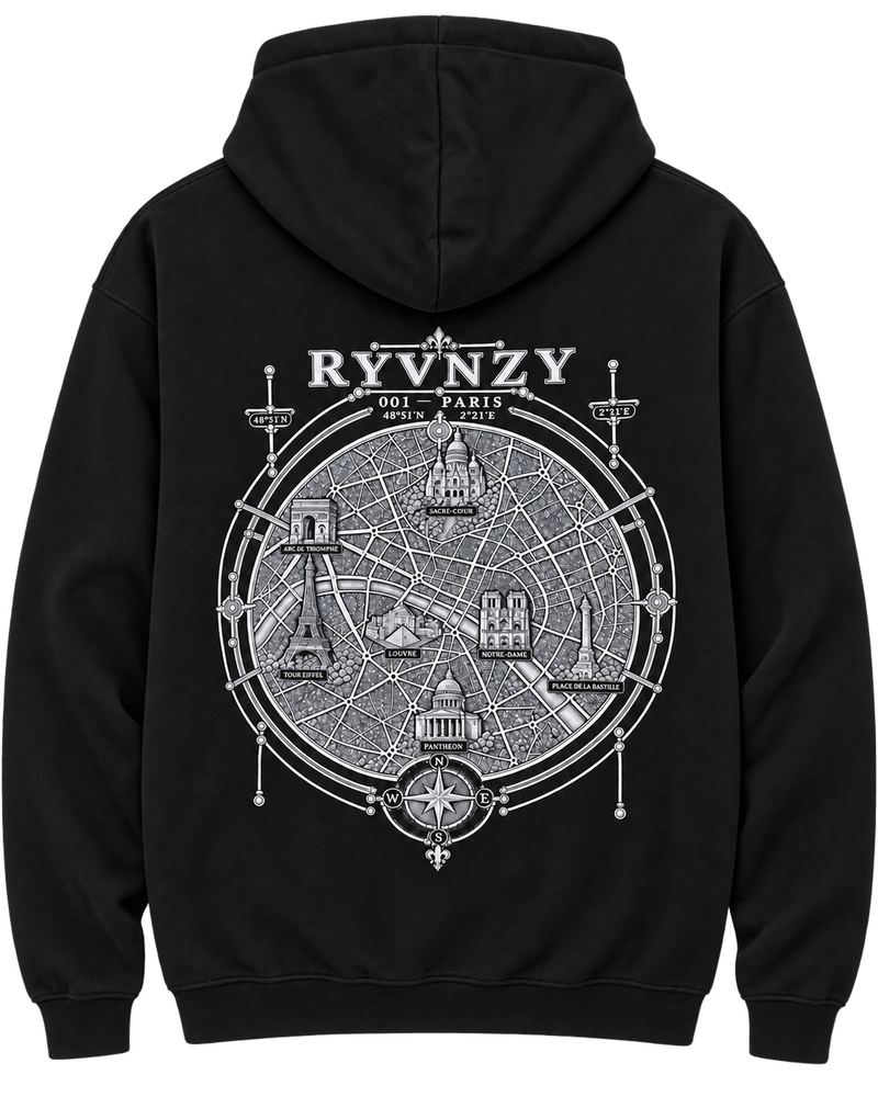 Hoodie Oversize Paris - Noir