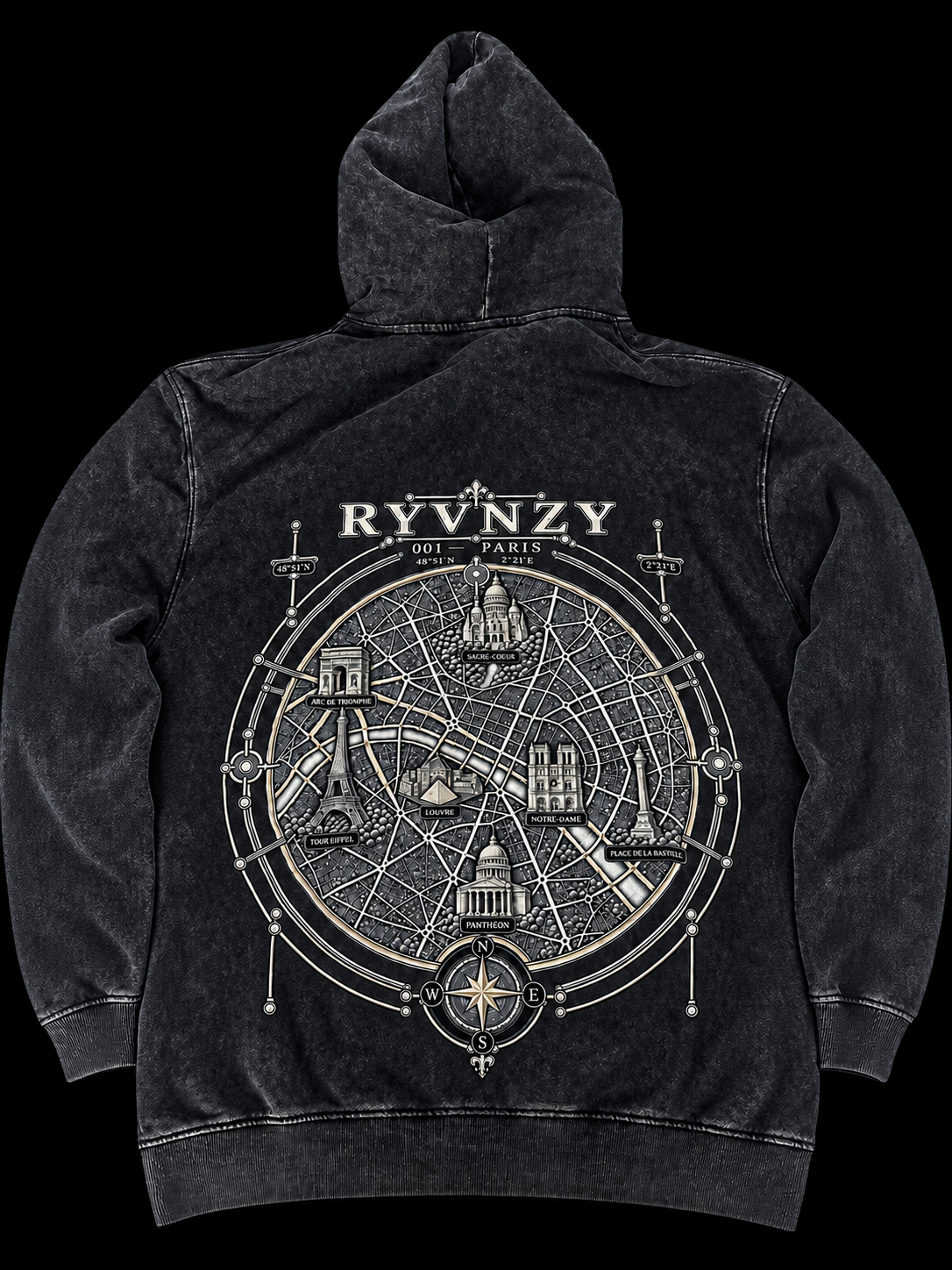 Hoodie Oversize Paris - Noir