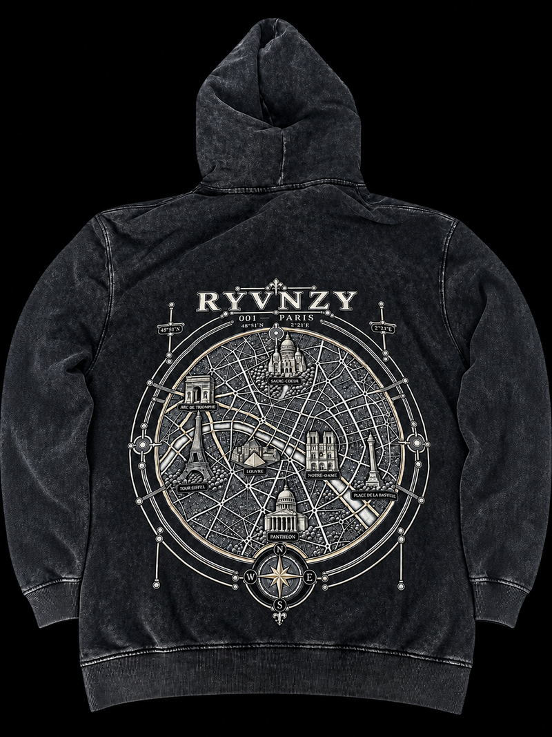 Hoodie Oversize Paris - Noir