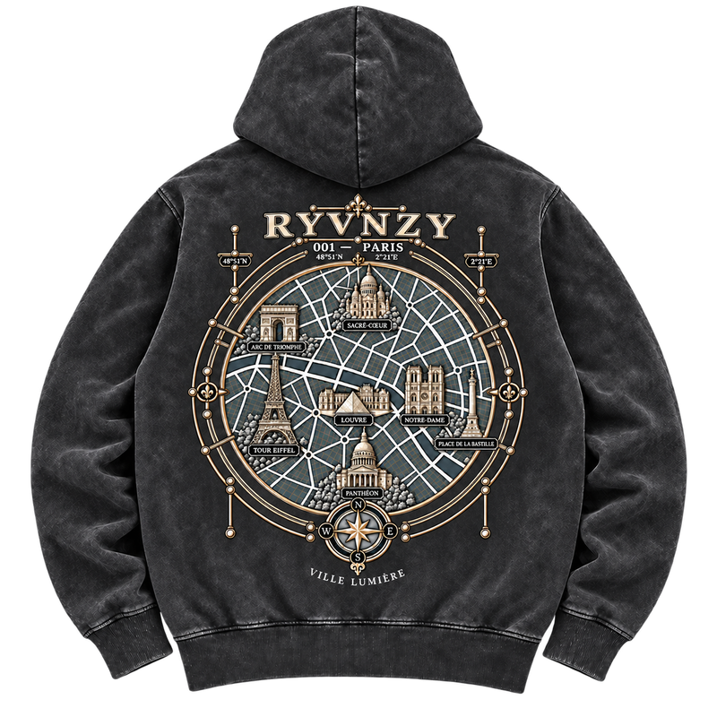 Hoodie Oversize Paris Édition Premium - Noir