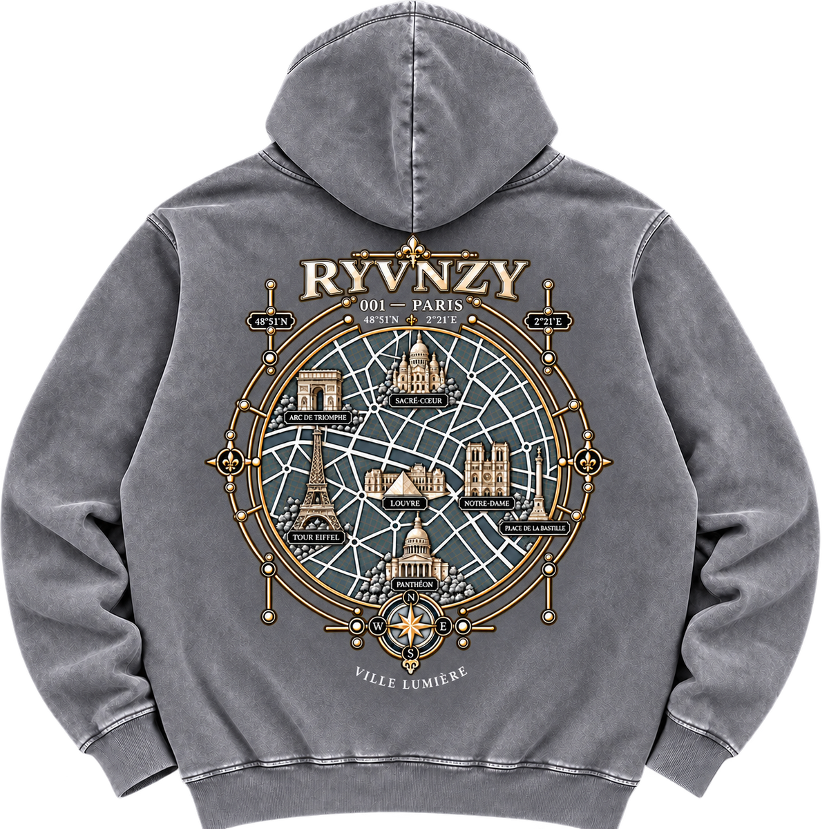 Hoodie Oversize Paris Édition Premium - Gris