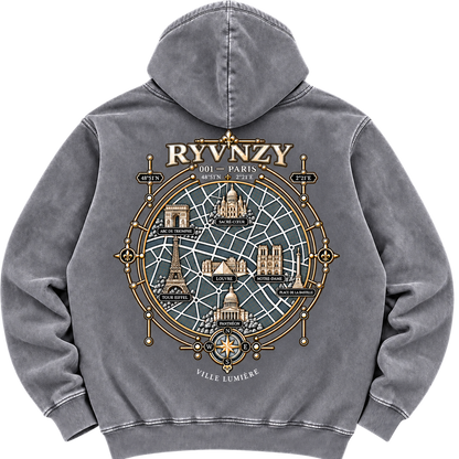 Hoodie Oversize Paris Édition Premium - Gris