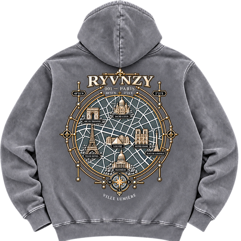 Hoodie Oversize Paris Édition Premium - Gris