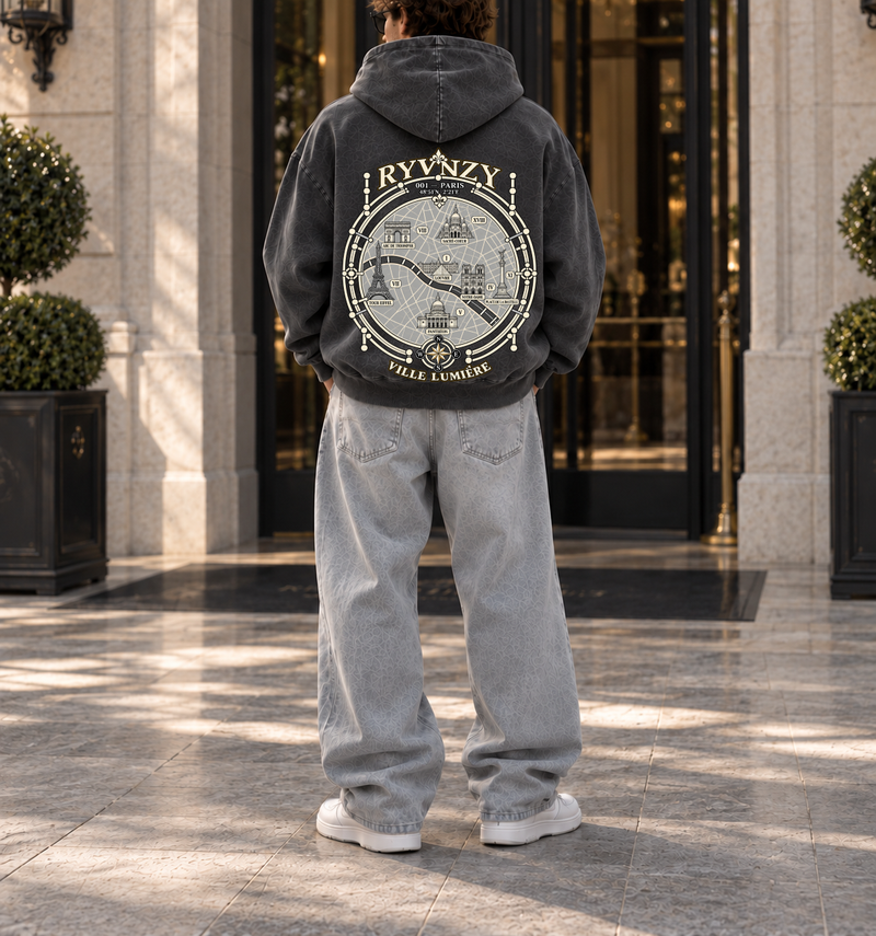 Hoodie Oversize Paris - Noir