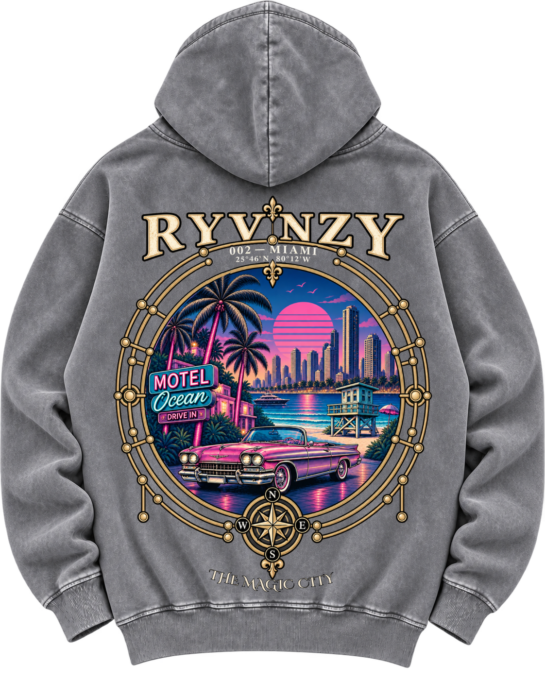 Hoodie Oversize Miami - Gris