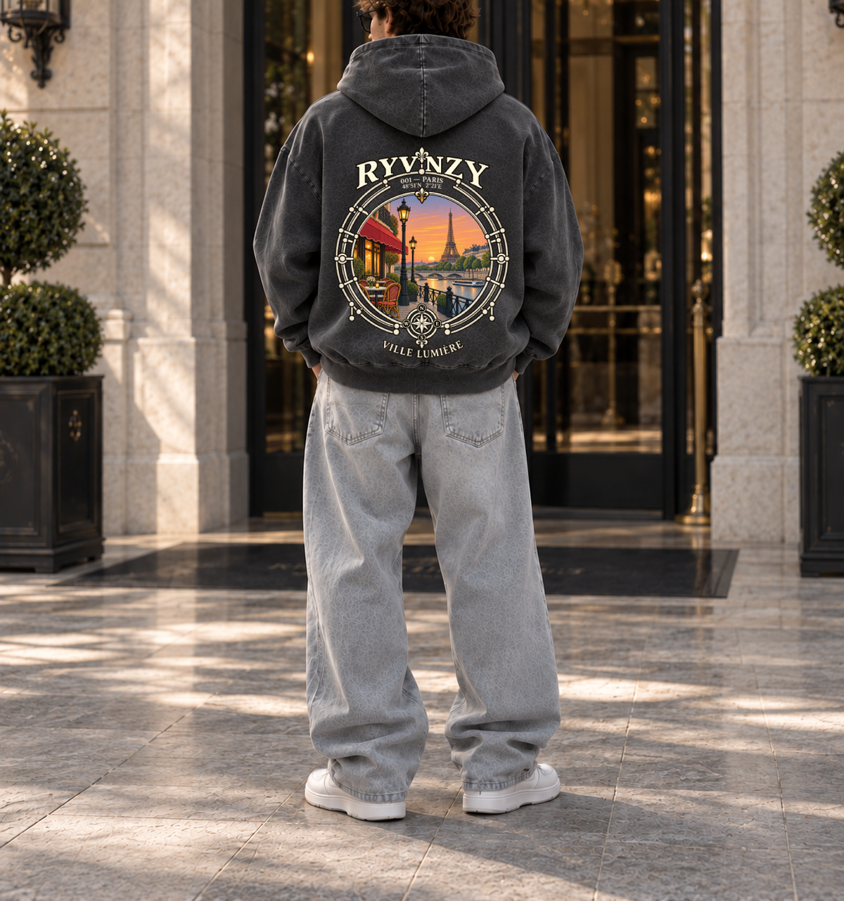 Hoodie Oversize Paris - Noir 