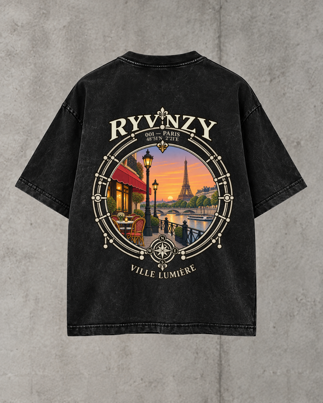 T-shirt Paris Crépuscule — Noir
