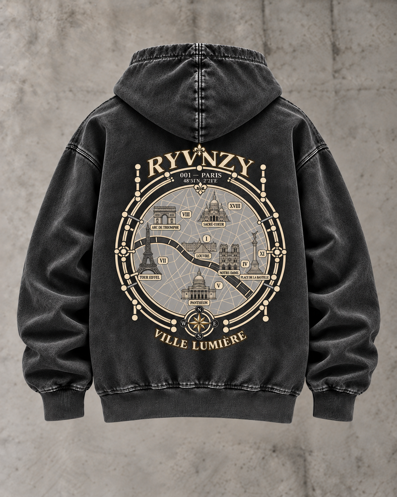Hoodie Oversize Paris - Noir