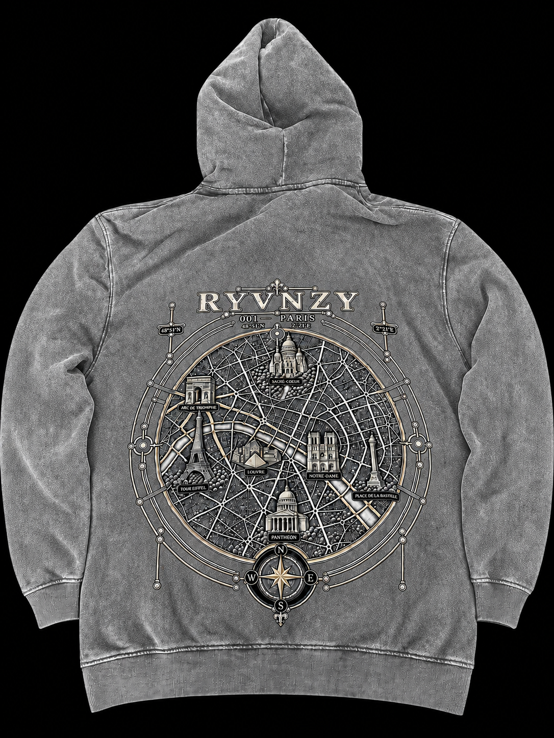 Hoodie Oversize Paris - Gris