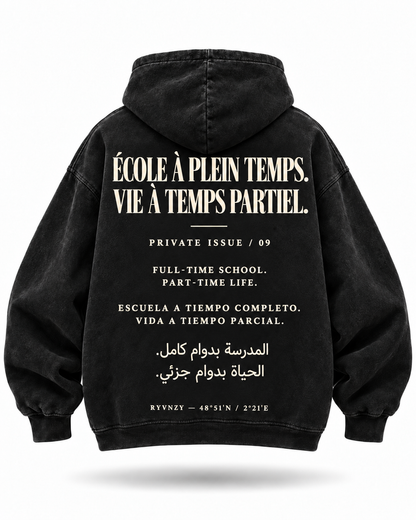 Hoodie  — École à plein temps Noir