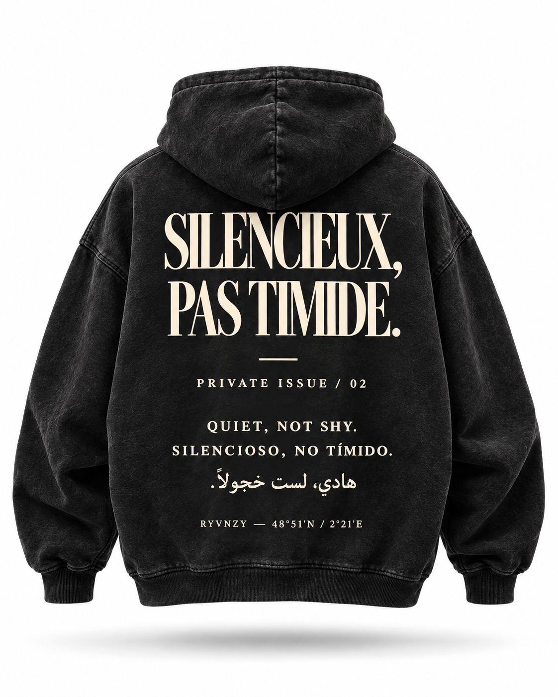 Hoodie Silencieux, pas timide - Noir - Garçon