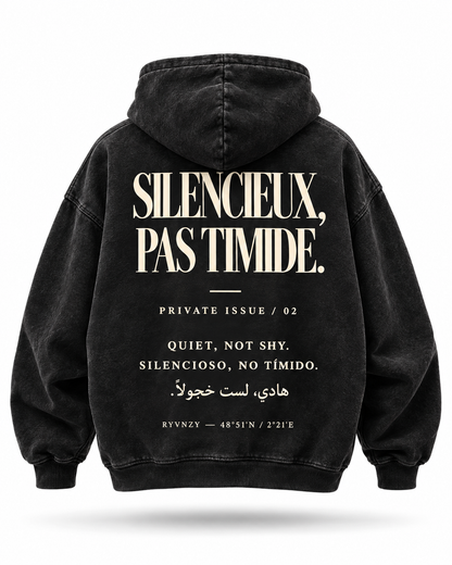 Hoodie Silencieux, pas timide - Noir - Garçon
